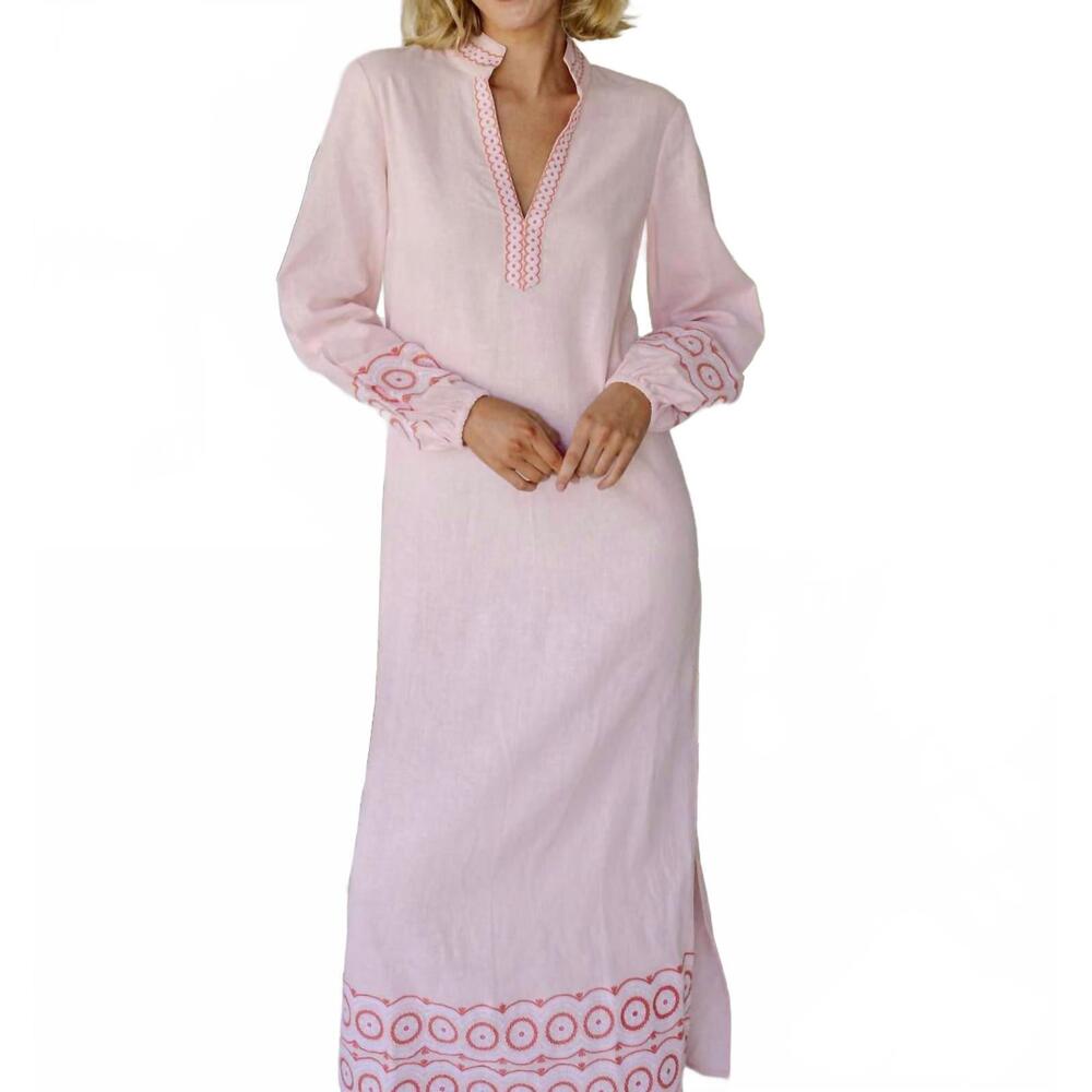 NEW SAIL TO SABLE embroidered caftan in blush - Picture 1 of 4